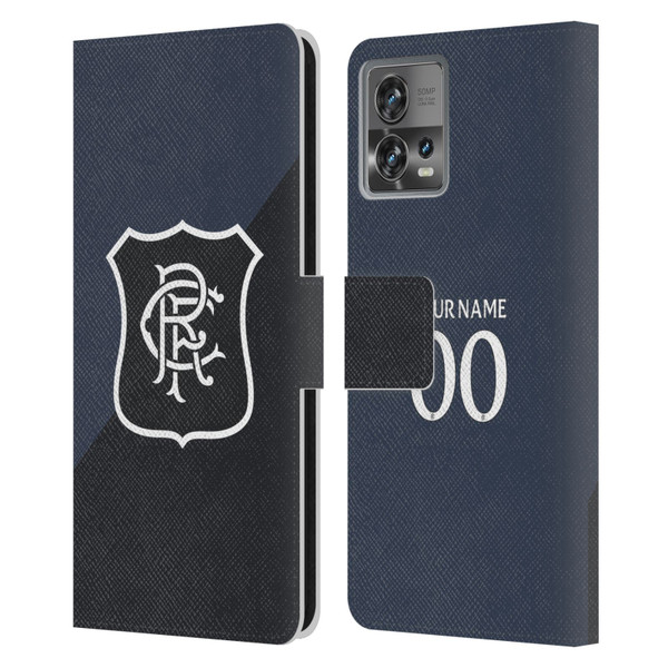 Custom Customised Personalised Rangers FC 2025/26 Kit Third Leather Book Wallet Case Cover For Motorola Moto Edge 30 Fusion