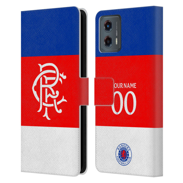 Custom Customised Personalised Rangers FC 2025/26 Kit Away Leather Book Wallet Case Cover For Motorola Moto G (2023)