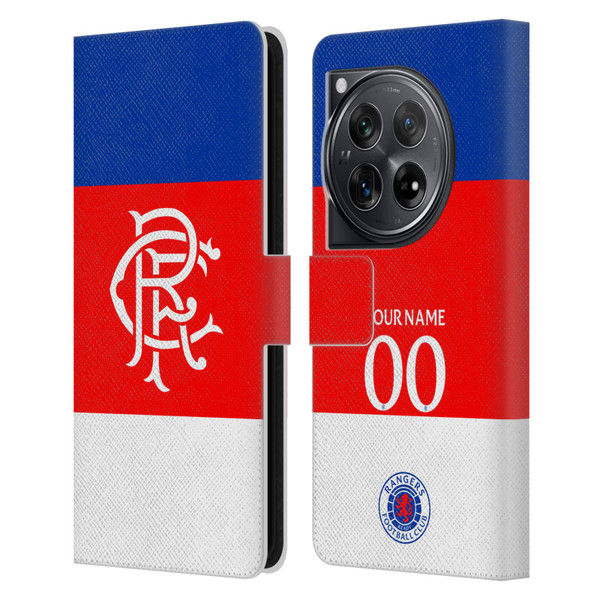 Custom Customised Personalised Rangers FC 2025/26 Kit Away Leather Book Wallet Case Cover For OnePlus 12