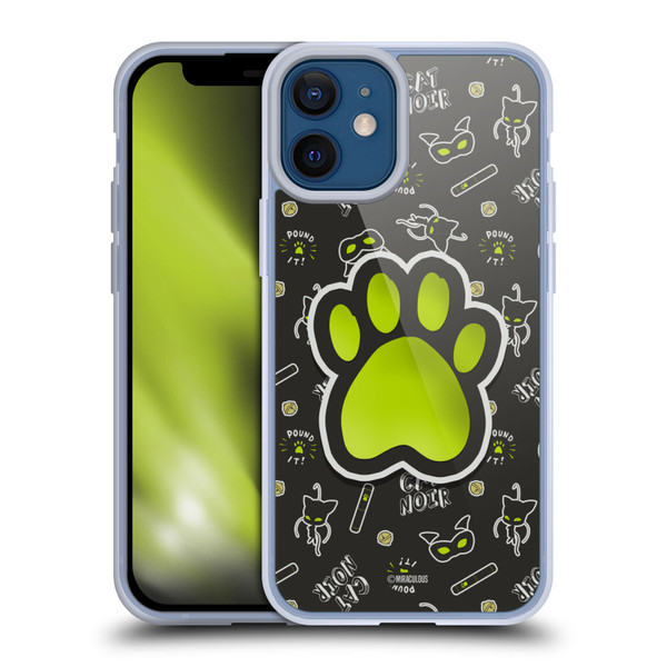 Miraculous Ladybug Character Art And Patterns Cat Noir In Black Soft Gel Case for Apple iPhone 12 Mini