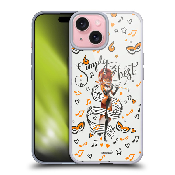 Miraculous Ladybug Character Art And Patterns Rena Rouge Soft Gel Case for Apple iPhone 15
