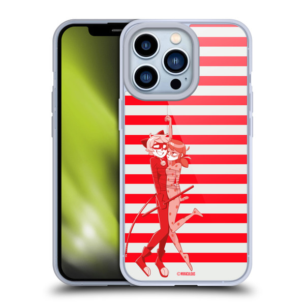 Miraculous Ladybug Radiant Red Cat Noir And Ladybug Soft Gel Case for Apple iPhone 13 Pro