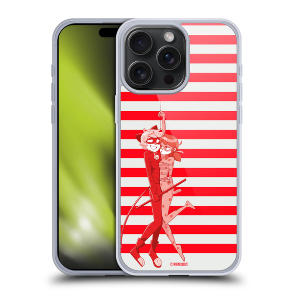 Miraculous Ladybug Radiant Red Cat Noir And Ladybug Soft Gel Case for Apple iPhone 15 Pro Max