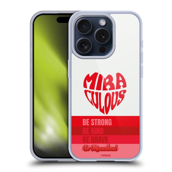 Miraculous Ladybug Radiant Red Typography Soft Gel Case for Apple iPhone 15 Pro