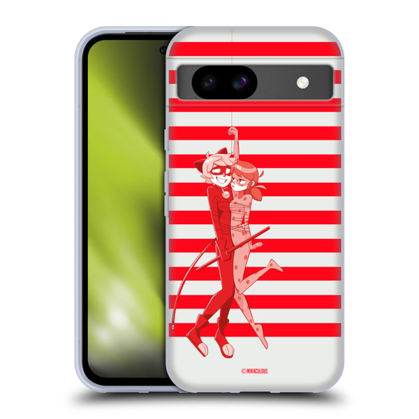 Miraculous Ladybug Radiant Red Cat Noir And Ladybug Soft Gel Case for Google Pixel 8a