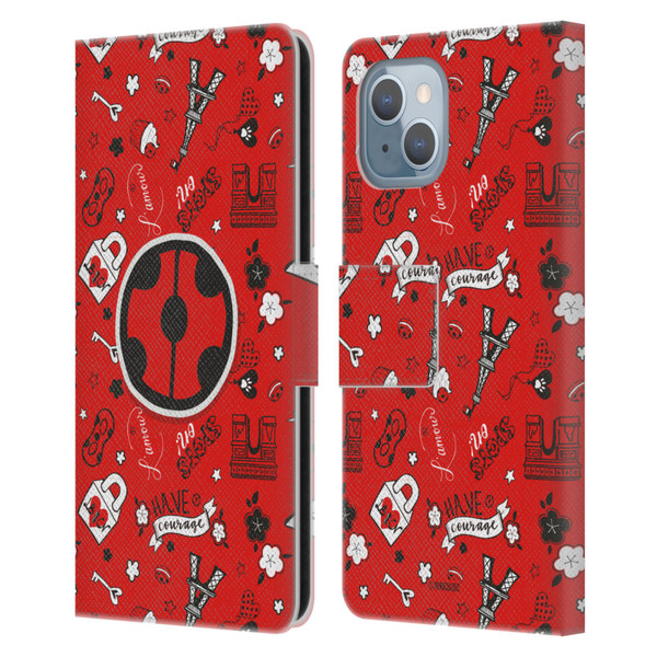 Miraculous Ladybug Character Art And Patterns Ladybug In Red Leather Book Wallet Case Cover For Apple iPhone 14