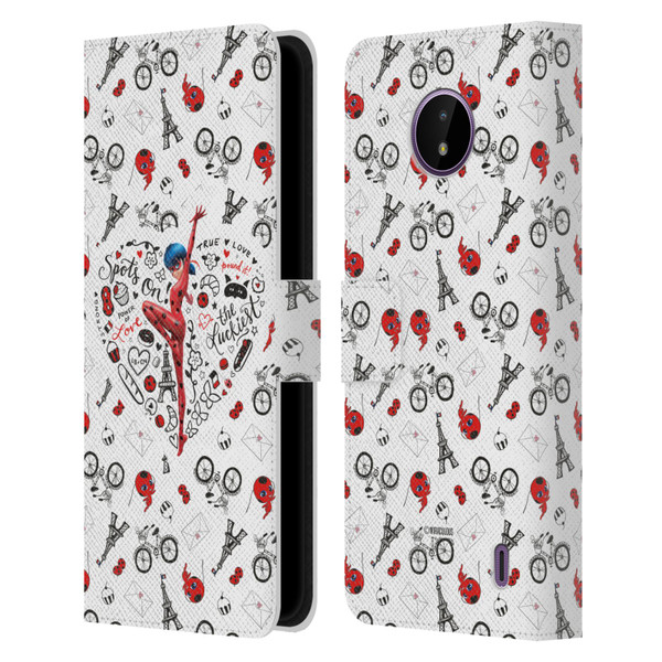 Miraculous Ladybug Character Art And Patterns Ladybug Leather Book Wallet Case Cover For Nokia C10 / C20