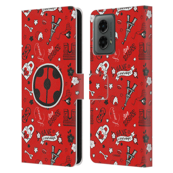 Miraculous Ladybug Character Art And Patterns Ladybug In Red Leather Book Wallet Case Cover For Motorola Moto G (2024)