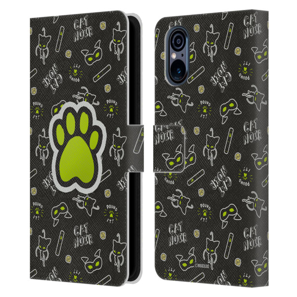 Miraculous Ladybug Character Art And Patterns Cat Noir In Black Leather Book Wallet Case Cover For Sony Xperia 5 V 5G