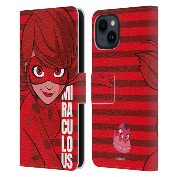 Miraculous Ladybug Radiant Red Ladybug Leather Book Wallet Case Cover For Apple iPhone 15