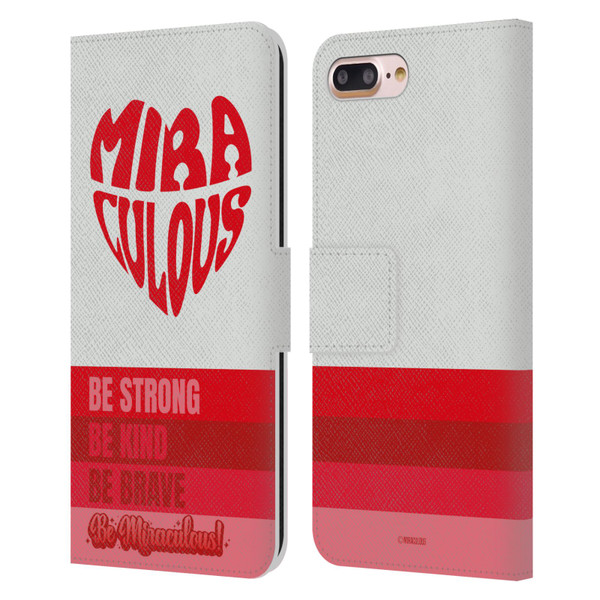 Miraculous Ladybug Radiant Red Typography Leather Book Wallet Case Cover For Apple iPhone 7 Plus / iPhone 8 Plus