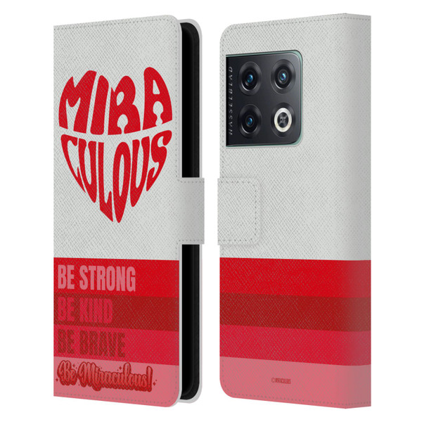 Miraculous Ladybug Radiant Red Typography Leather Book Wallet Case Cover For OnePlus 10 Pro