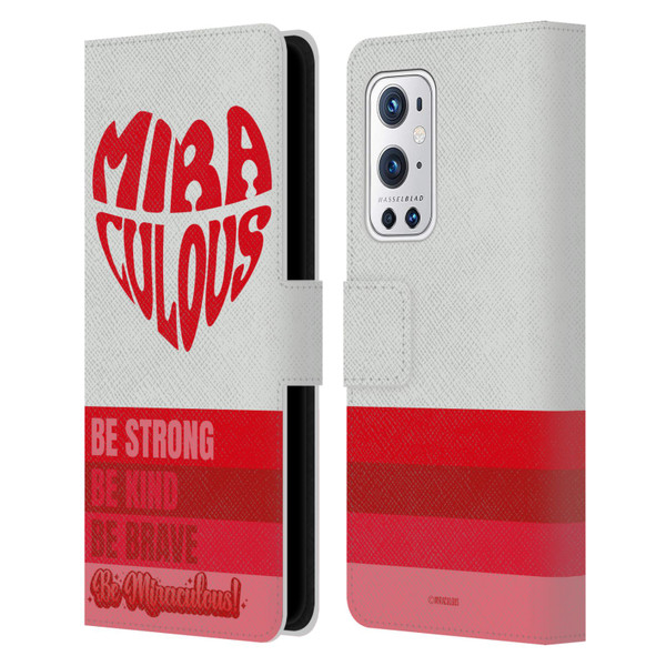 Miraculous Ladybug Radiant Red Typography Leather Book Wallet Case Cover For OnePlus 9 Pro
