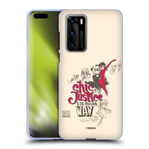 Miraculous Ladybug Sketches Chic Justice Soft Gel Case for Huawei P40 5G