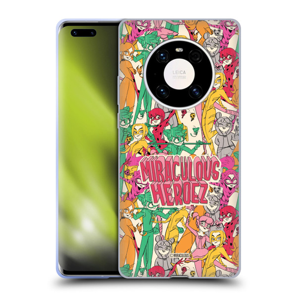 Miraculous Ladybug Sketches Heroes Pattern Soft Gel Case for Huawei Mate 40 Pro 5G
