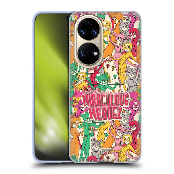 Miraculous Ladybug Sketches Heroes Pattern Soft Gel Case for Huawei P50