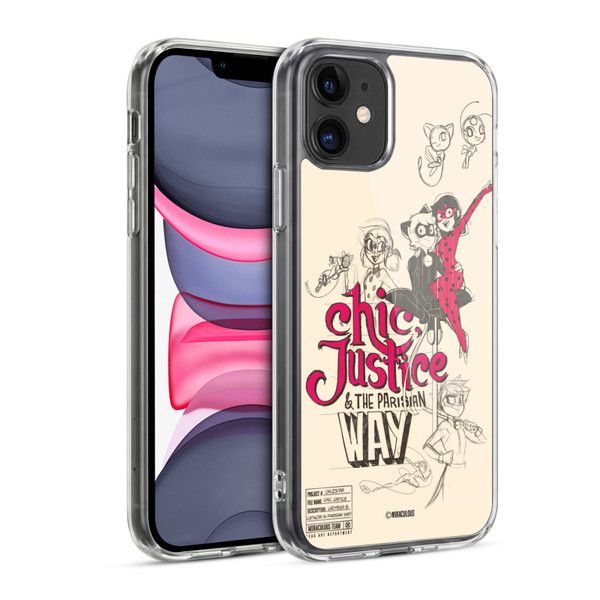Miraculous Ladybug Sketches Chic Justice Soft Gel Case for Apple iPhone 11