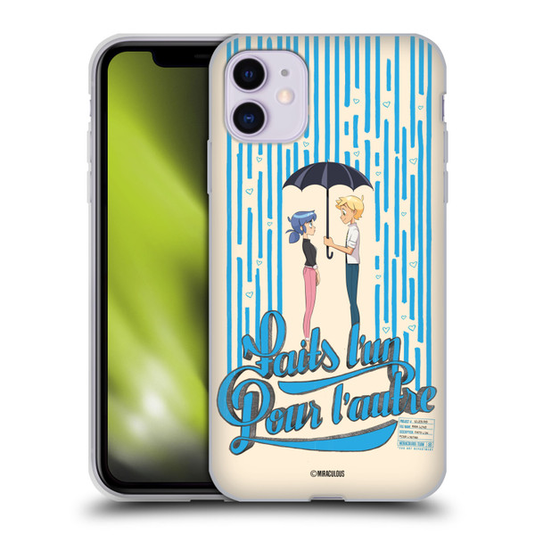 Miraculous Ladybug Sketches Made For Each Other Soft Gel Case for Apple iPhone 11