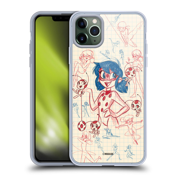 Miraculous Ladybug Sketches Ladybug Soft Gel Case for Apple iPhone 11 Pro Max