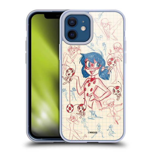 Miraculous Ladybug Sketches Ladybug Soft Gel Case for Apple iPhone 12 / iPhone 12 Pro
