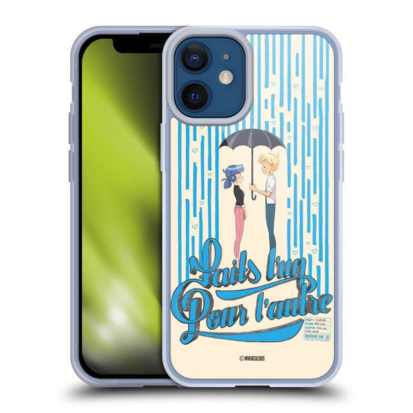 Miraculous Ladybug Sketches Made For Each Other Soft Gel Case for Apple iPhone 12 Mini