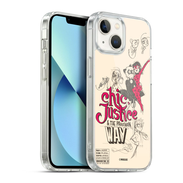 Miraculous Ladybug Sketches Chic Justice Soft Gel Case for Apple iPhone 13