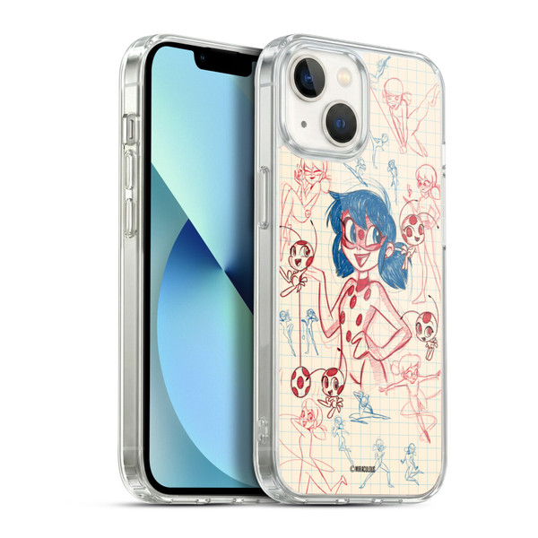 Miraculous Ladybug Sketches Ladybug Soft Gel Case for Apple iPhone 13