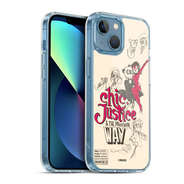 Miraculous Ladybug Sketches Chic Justice Soft Gel Case for Apple iPhone 13 Mini & MagSafe