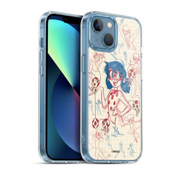 Miraculous Ladybug Sketches Ladybug Soft Gel Case for Apple iPhone 13 Mini & MagSafe