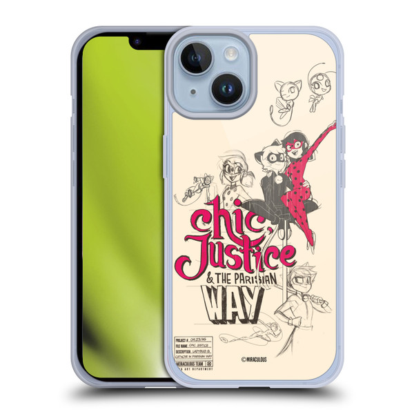 Miraculous Ladybug Sketches Chic Justice Soft Gel Case for Apple iPhone 14