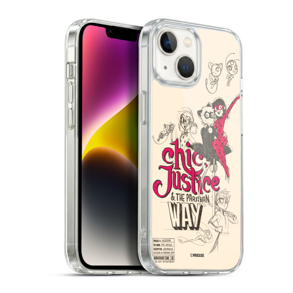 Miraculous Ladybug Sketches Chic Justice Soft Gel Case for Apple iPhone 14