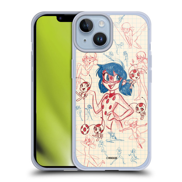 Miraculous Ladybug Sketches Ladybug Soft Gel Case for Apple iPhone 14