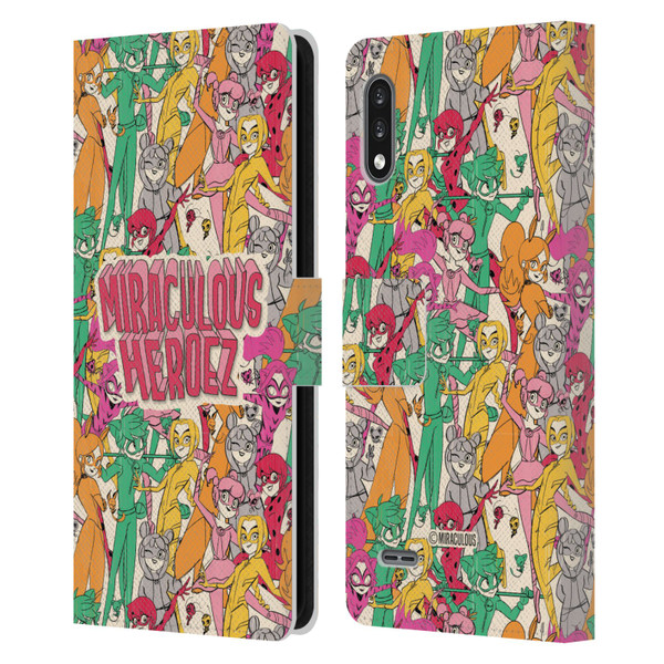 Miraculous Ladybug Sketches Heroes Pattern Leather Book Wallet Case Cover For LG K22