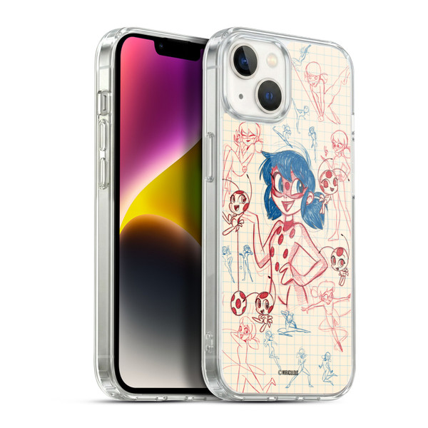 Miraculous Ladybug Sketches Ladybug Soft Gel Case for Apple iPhone 14 Plus & MagSafe