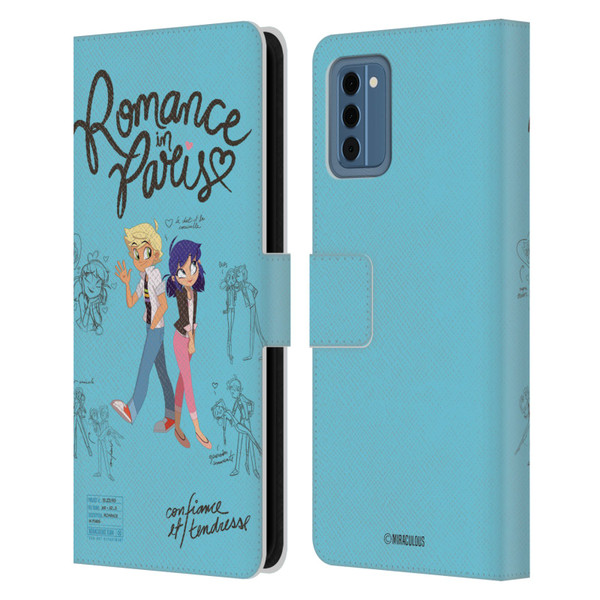 Miraculous Ladybug Sketches Romance In Paris Leather Book Wallet Case Cover For Nokia NC300