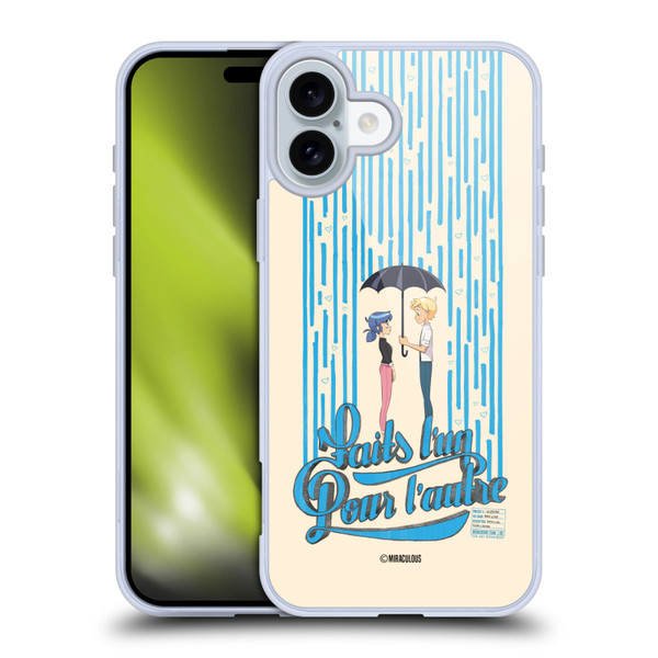 Miraculous Ladybug Sketches Made For Each Other Soft Gel Case for Apple iPhone 16 Plus