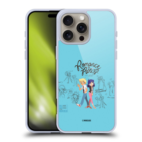 Miraculous Ladybug Sketches Romance In Paris Soft Gel Case for Apple iPhone 16 Pro Max