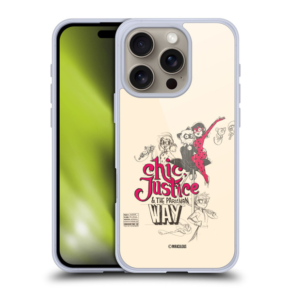 Miraculous Ladybug Sketches Chic Justice Soft Gel Case for Apple iPhone 16 Pro
