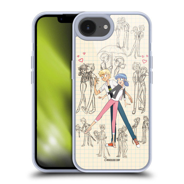 Miraculous Ladybug Sketches Marinette And Adrien Soft Gel Case for Apple iPhone 16e