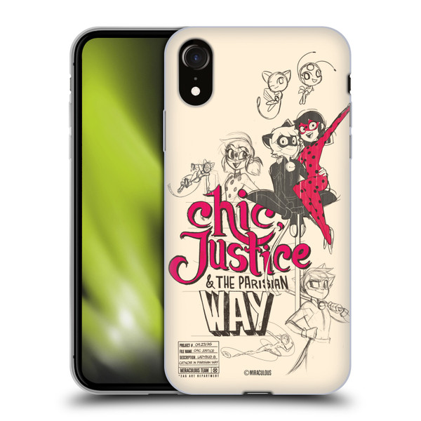 Miraculous Ladybug Sketches Chic Justice Soft Gel Case for Apple iPhone XR