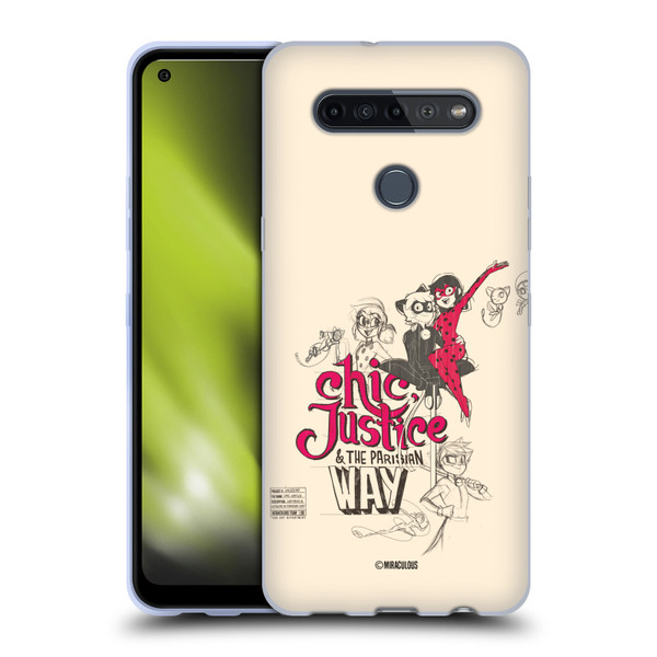 Miraculous Ladybug Sketches Chic Justice Soft Gel Case for LG K51S