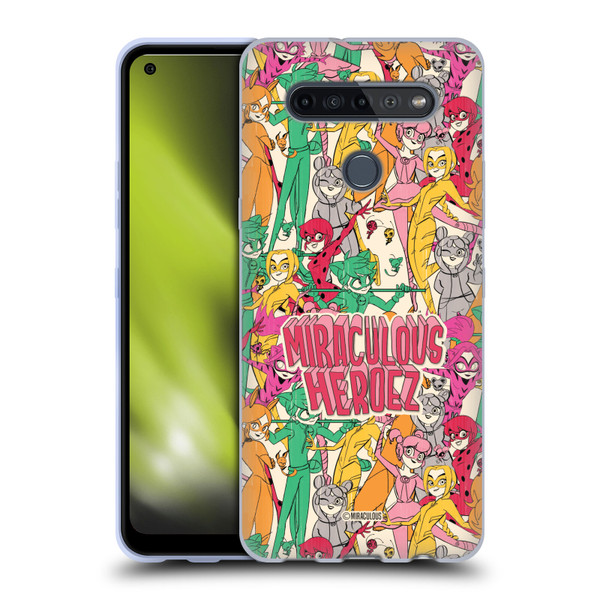 Miraculous Ladybug Sketches Heroes Pattern Soft Gel Case for LG K51S