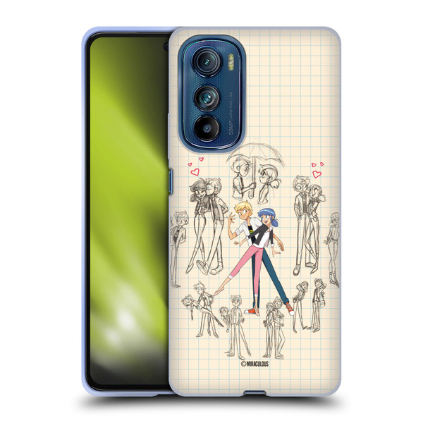 Miraculous Ladybug Sketches Marinette And Adrien Soft Gel Case for Motorola Edge 30