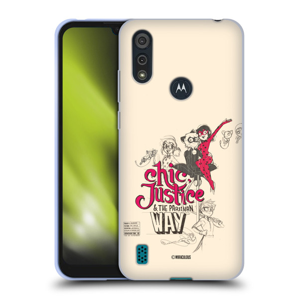 Miraculous Ladybug Sketches Chic Justice Soft Gel Case for Motorola Moto E6s (2020)