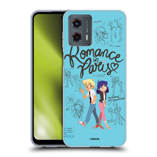 Miraculous Ladybug Sketches Romance In Paris Soft Gel Case for Motorola Moto G (2023)