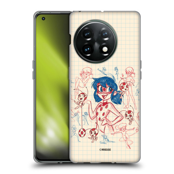 Miraculous Ladybug Sketches Ladybug Soft Gel Case for OnePlus 11 5G