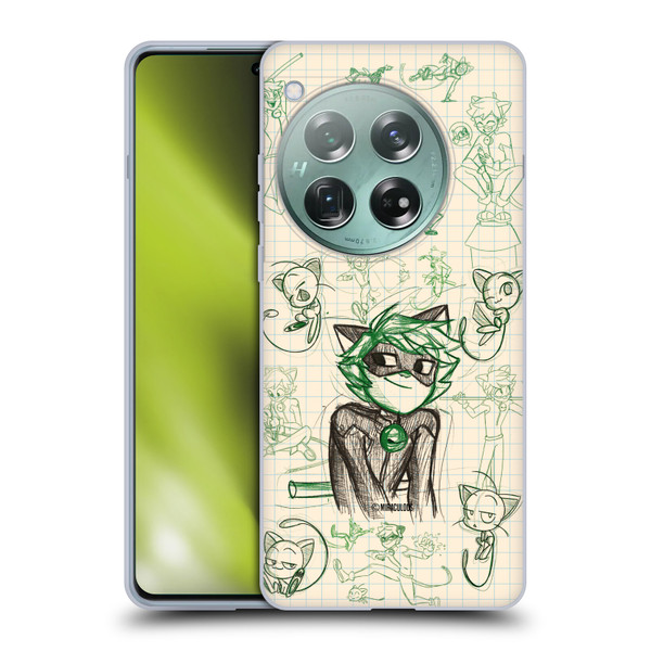 Miraculous Ladybug Sketches Cat Noir Soft Gel Case for OnePlus 12