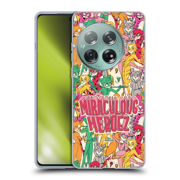 Miraculous Ladybug Sketches Heroes Pattern Soft Gel Case for OnePlus 12