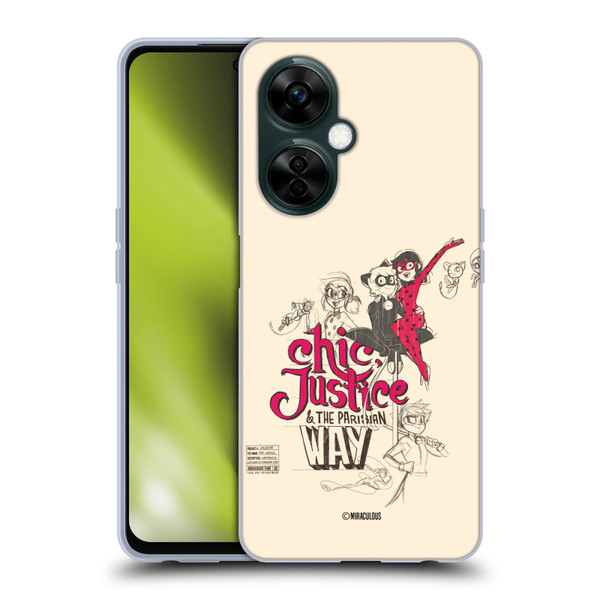 Miraculous Ladybug Sketches Chic Justice Soft Gel Case for OnePlus Nord N30