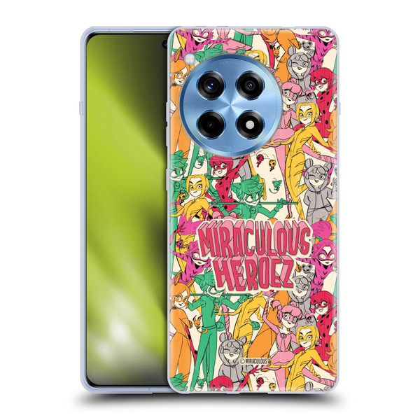 Miraculous Ladybug Sketches Heroes Pattern Soft Gel Case for OnePlus 12R
